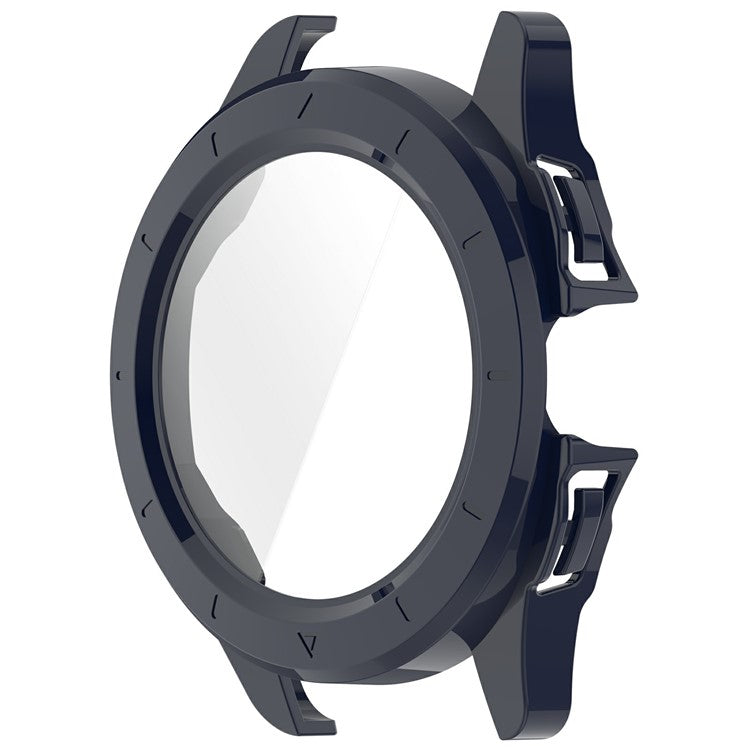 For Xiaomi Watch S4 Sport Watch Case Hard PC Cover with Tempered Glass Screen Film - Dark Blue
