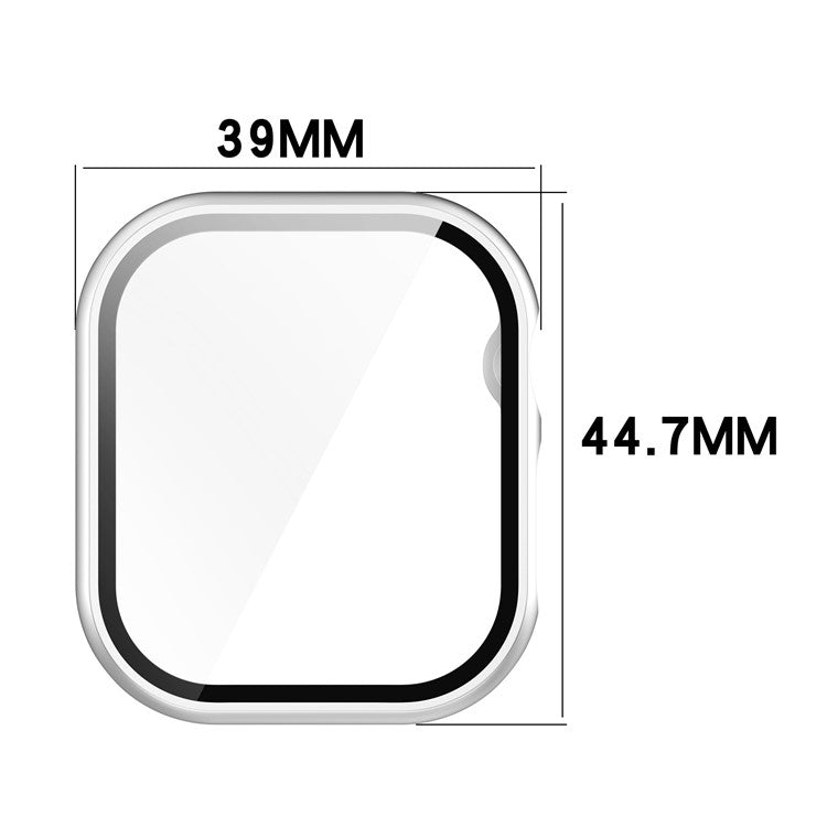 For Apple Watch Series 10 42mm Watch Case Hard PC Cover with Tempered Glass Screen Film - Pink