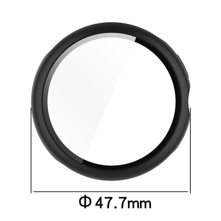 For Google Pixel Watch 3 45mm Watch Cover Hard PC Case with Tempered Glass Screen Film - White