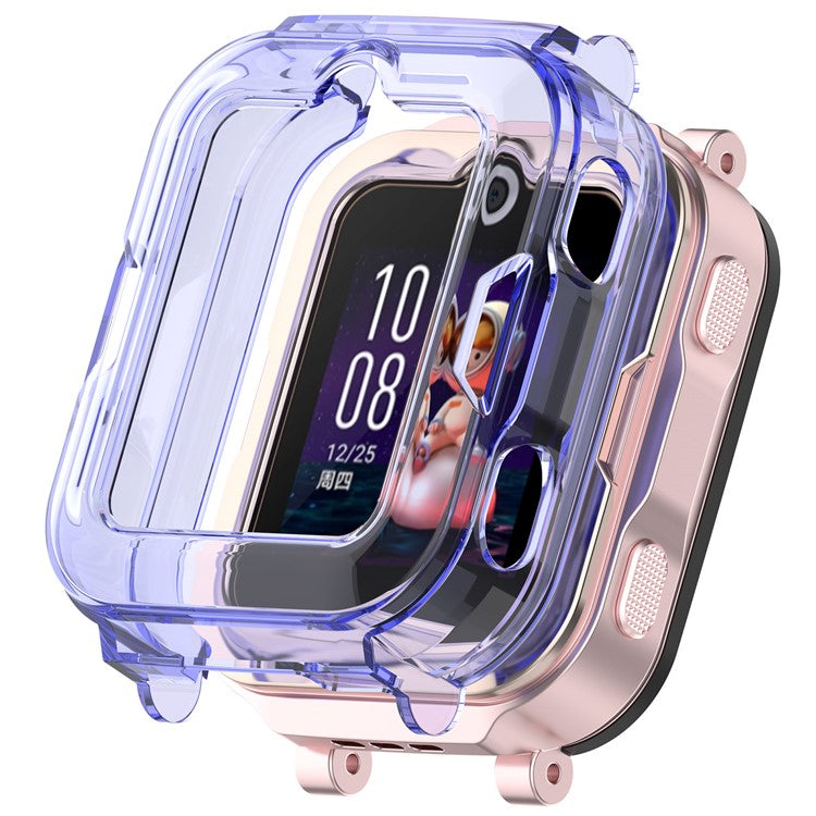 For Huawei Children's Watch 4 Pro Watch Case Half-Cover TPU Protective Cover - Transparent Blue