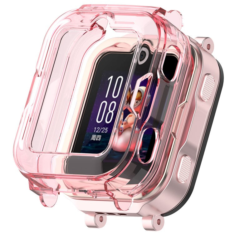For Huawei Children's Watch 4 Pro Watch Case Half-Cover TPU Protective Cover - Transparent Pink