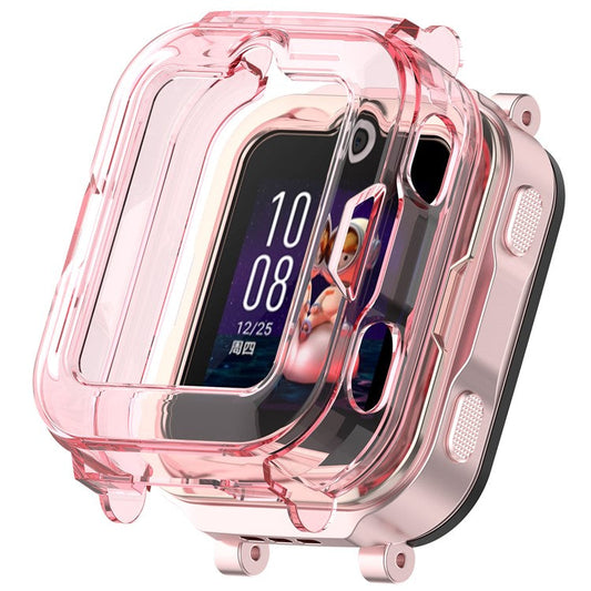For Huawei Children's Watch 4 Pro Watch Case Half-Cover TPU Protective Cover - Transparent Pink