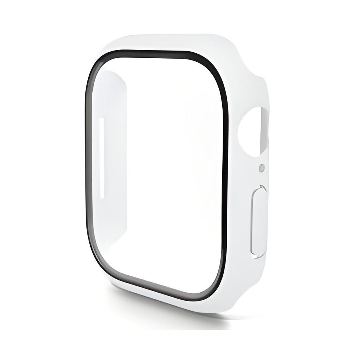 For Apple Watch Series 10 42mm ENKAY Hat-Prince 2-in-1 Rubberized Hard PC Frame with 9H Tempered Glass Screen Protector - White