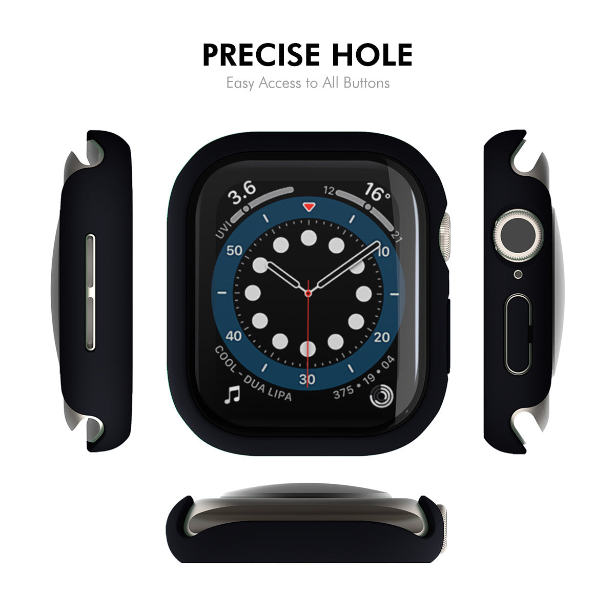 For Apple Watch Series 10 42mm ENKAY Hat-Prince 2-in-1 Rubberized Hard PC Frame with 9H Tempered Glass Screen Protector - White