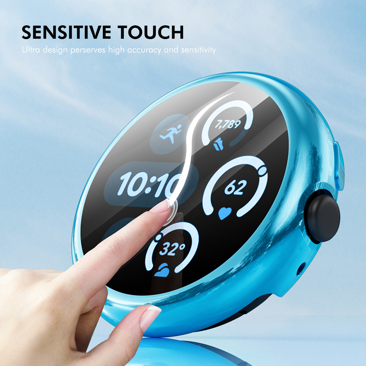 For Google Pixel Watch 3 41mm ENKAY Hat-Prince TPU Watch Case Electroplating Watch Cover with Screen Protector - Transparent