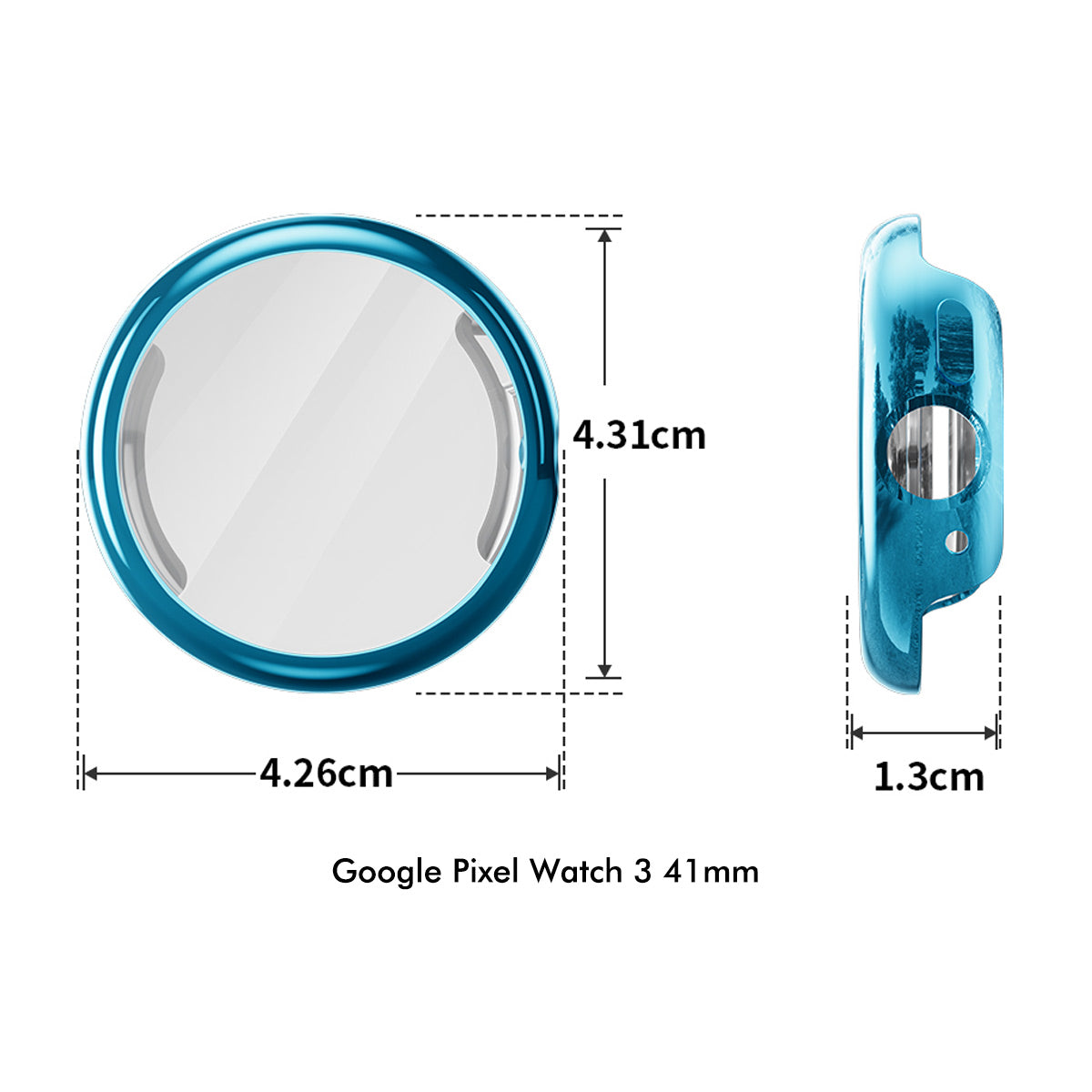 For Google Pixel Watch 3 41mm ENKAY Hat-Prince TPU Watch Case Electroplating Watch Cover with Screen Protector - Transparent