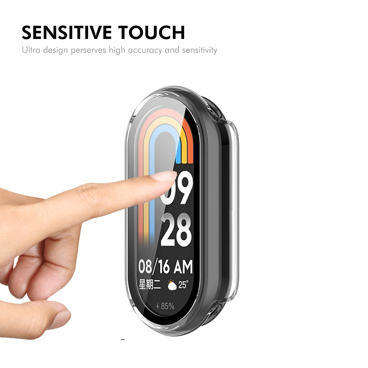 For Xiaomi Smart Band 9 NFC / 9 ENKAY HAT PRINCE PC Case Protective Watch Cover Built-In Screen Film - Dark Blue