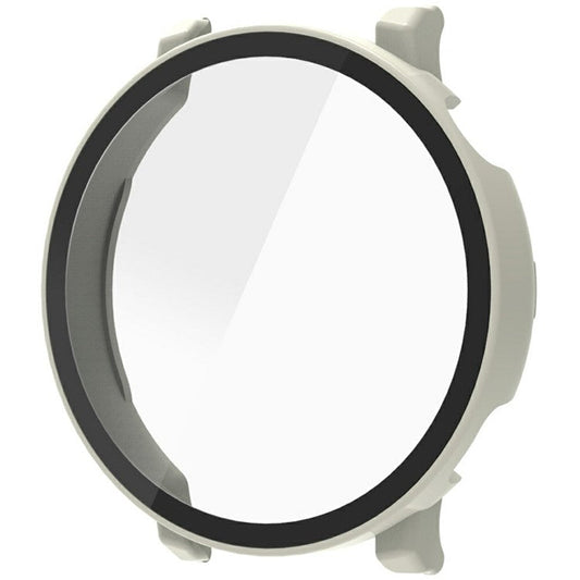 For Huawei Watch GT 5 46mm Watch Case Hard PC Cover with Tempered Glass Screen Film - Ivory White