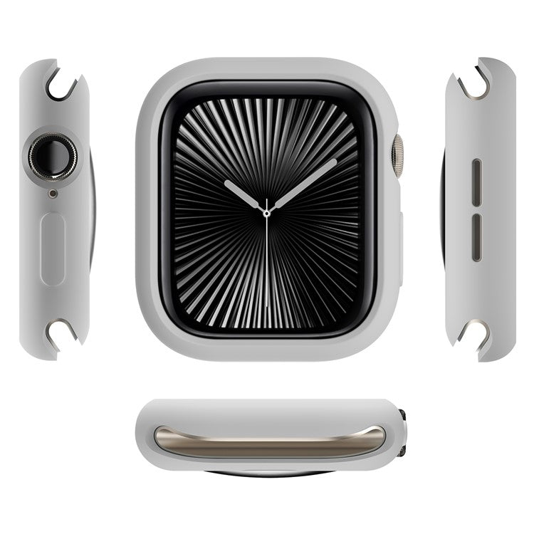 For Apple Watch Series 10 42mm Case Half Wrapped Soft TPU Protective Watch Cover - Light Grey