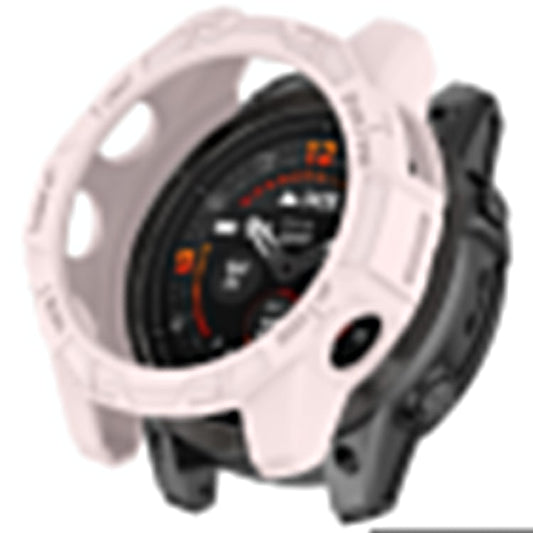 For Garmin Fenix E 47mm TPU Watch Case Anti-Scratch Hollow Watch Frame Cover - Light Pink
