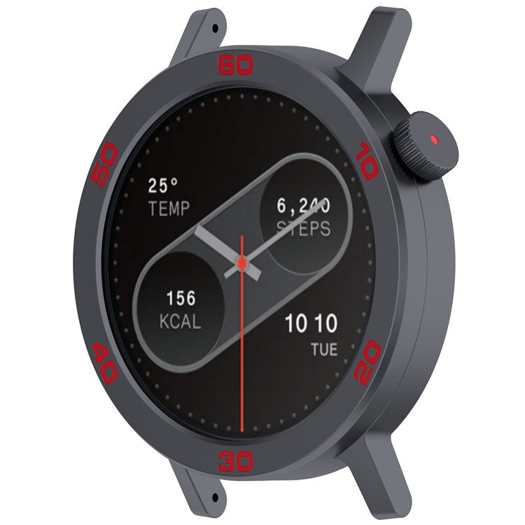 For Nothing CMF Watch Pro 2 Watch Bezel with Screen Film Watch Frame Metal Ring Cover - Grey / Red