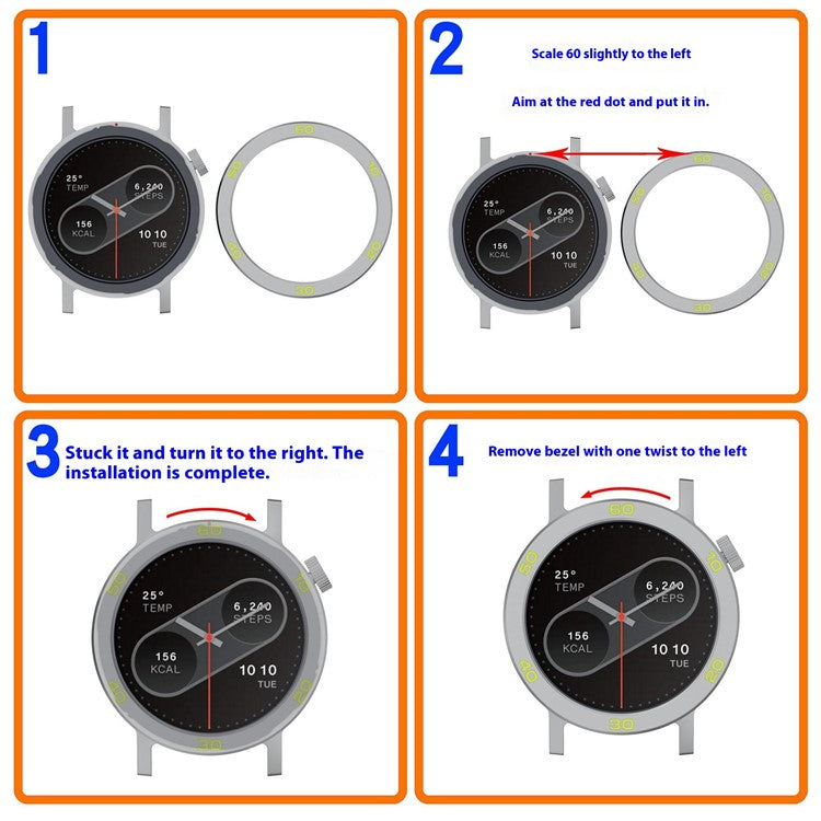 For Nothing CMF Watch Pro 2 Watch Bezel with Screen Film Watch Frame Metal Ring Cover - Grey / Red