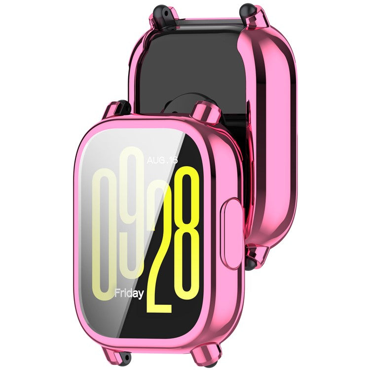 For Xiaomi Redmi Watch 5 Lite Case Electroplating Soft TPU Protective Watch Frame Cover - Pink