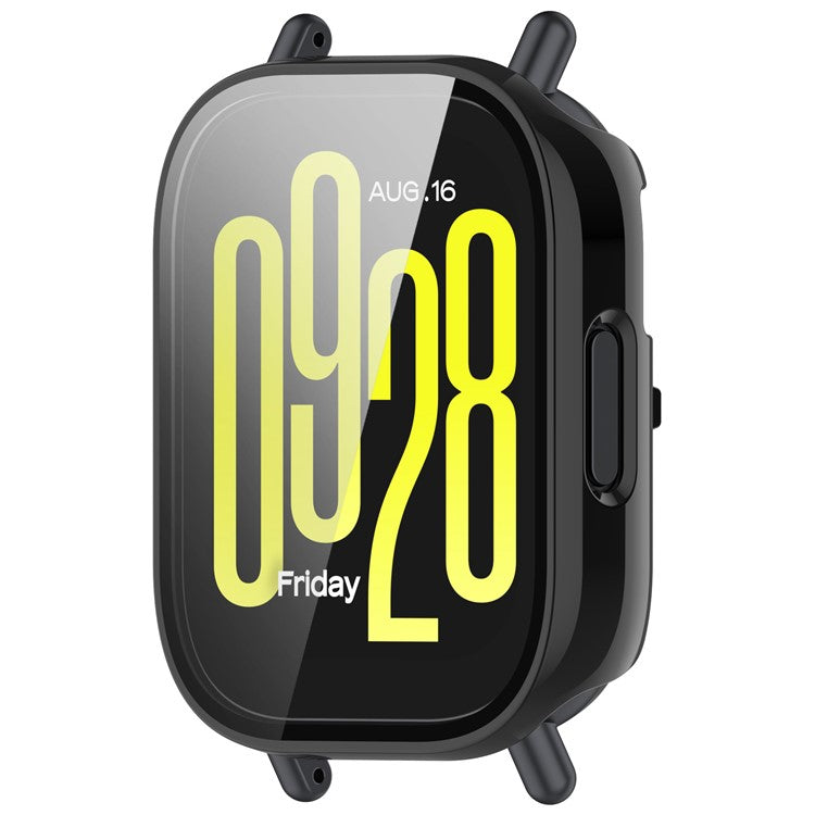 For Xiaomi Redmi Watch 5 Active Case Protective Hard PC Watch Cover with Tempered Glass Film - Black