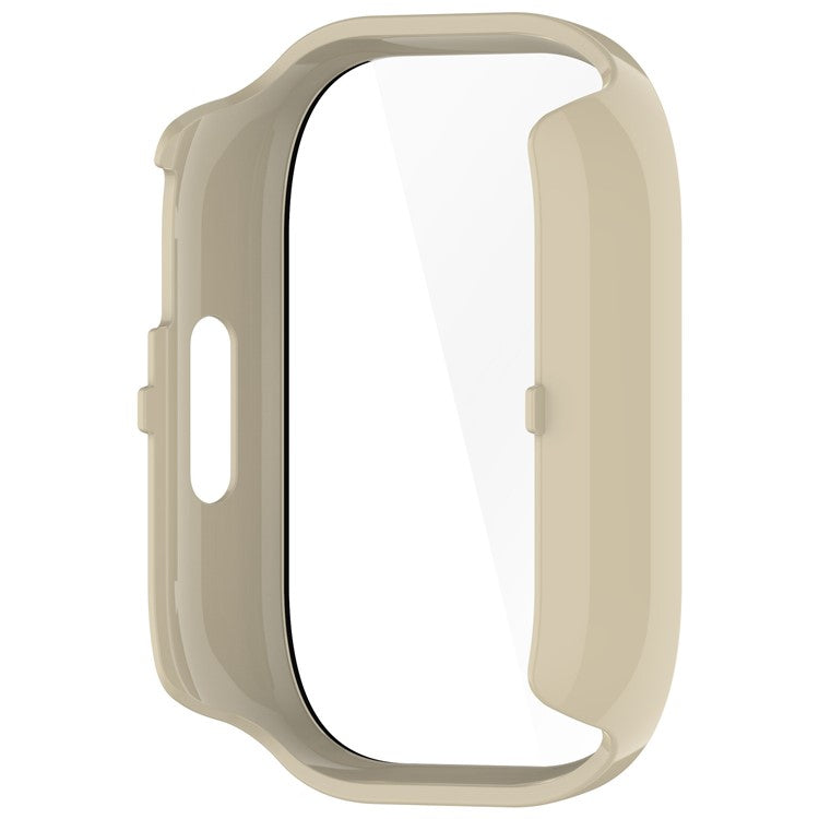 For Xiaomi Redmi Watch 5 Lite Watch Case Protective Hard PC Cover with Tempered Glass Film - Ivory White