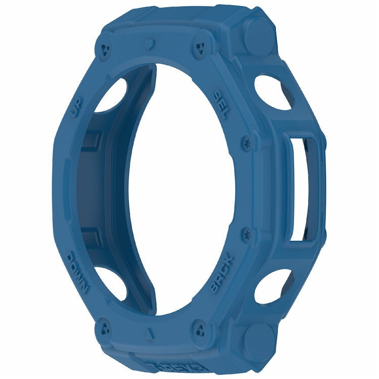 For Huami Amazfit T-Rex 3 TPU Watch Case Anti-Scratch Hollow Watch Frame Cover - Dark Blue