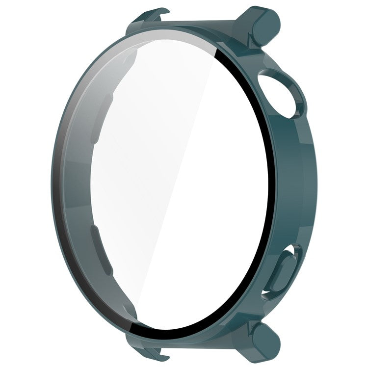 For Huawei Watch GT 5 Pro 42mm PC Cover Watch Frame Case with Tempered Glass Screen Film - Green
