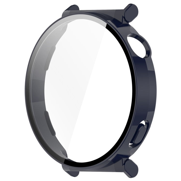 For Huawei Watch GT 5 41mm PC Cover Watch Frame Case with Tempered Glass Screen Film - Dark Blue
