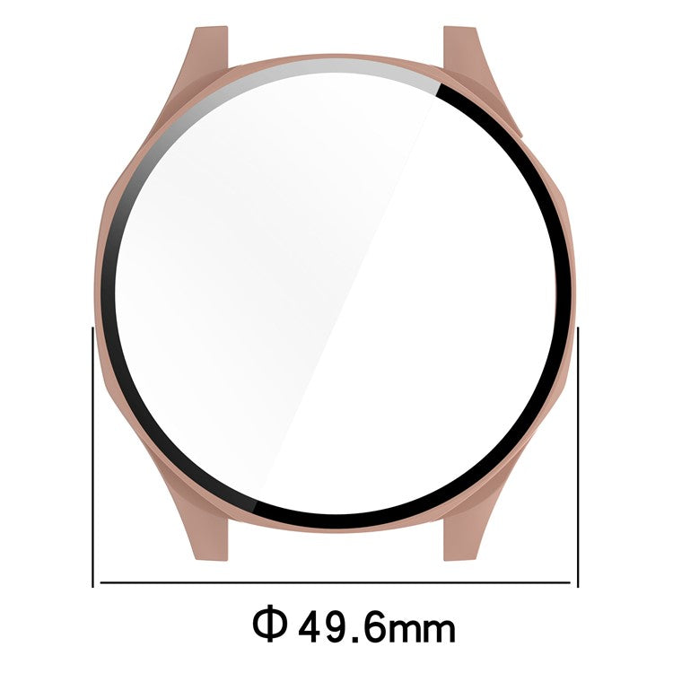 For Huawei Watch GT 5 46mm PC Cover Watch Frame Case with Tempered Glass Screen Film - Green