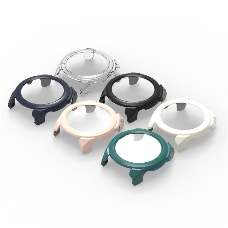 For Garmin Fenix 8 51mm PC Cover Watch Frame Case with Tempered Glass Screen Film - Black