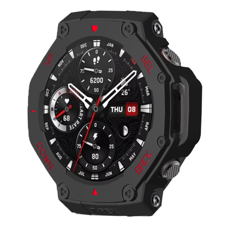 For Huami Amazfit T-Rex 3 Watch Case Drop-Proof Hard PC Protective Cover - Black / Red
