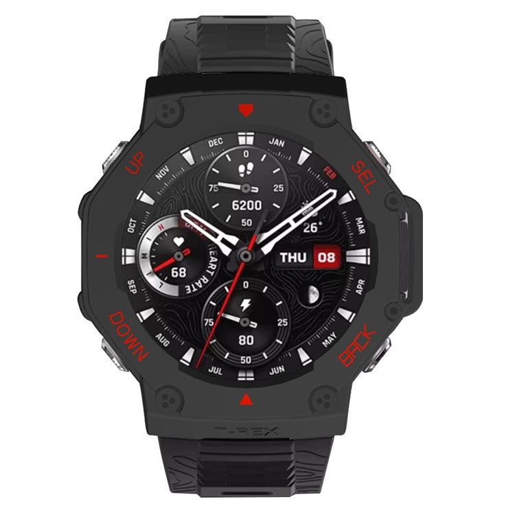 For Huami Amazfit T-Rex 3 Watch Case Drop-Proof Hard PC Protective Cover - Black / Red