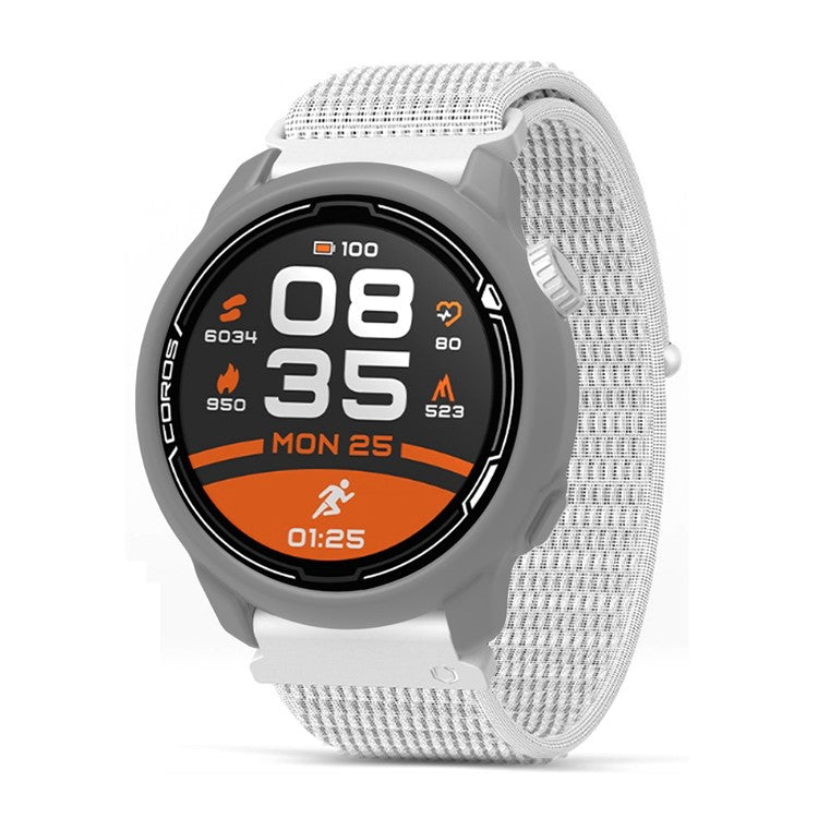 For Coros Pace 2 Watch Case Cover Shockproof Soft Silicone Protective Cover - Grey