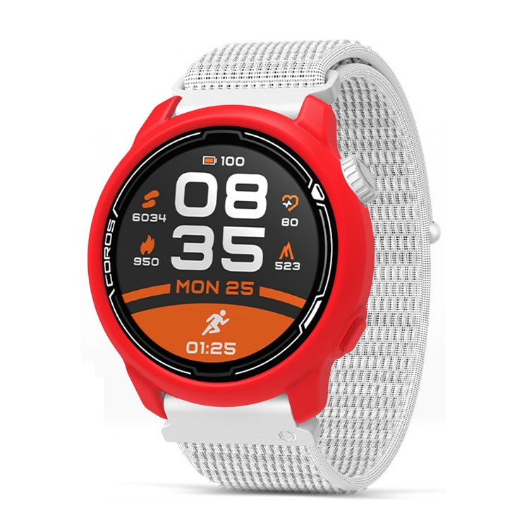 For Coros Pace 2 Watch Case Cover Shockproof Soft Silicone Protective Cover - Red