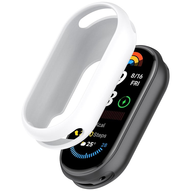 Silicone Watch Case for Xiaomi Smart Band 9 / 9 NFC / 9 Ceramic Edition / 8 / 8 NFC Watch Frame Cover - White