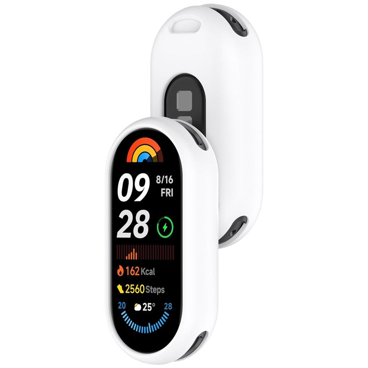 Silicone Watch Case for Xiaomi Smart Band 9 / 9 NFC / 9 Ceramic Edition / 8 / 8 NFC Watch Frame Cover - White