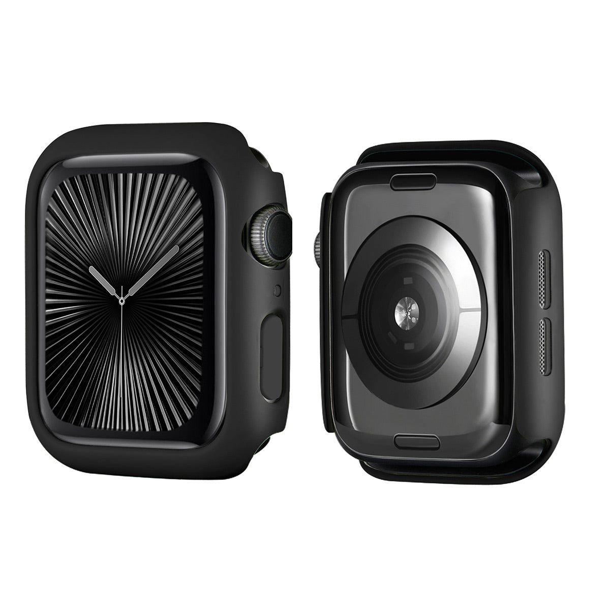 For Apple Watch Series 10 46mm ENKAY HAT PRINCE Solid Color PC Watch Case Shockproof Cover with Full Coverage PMMA Soft Film - Black