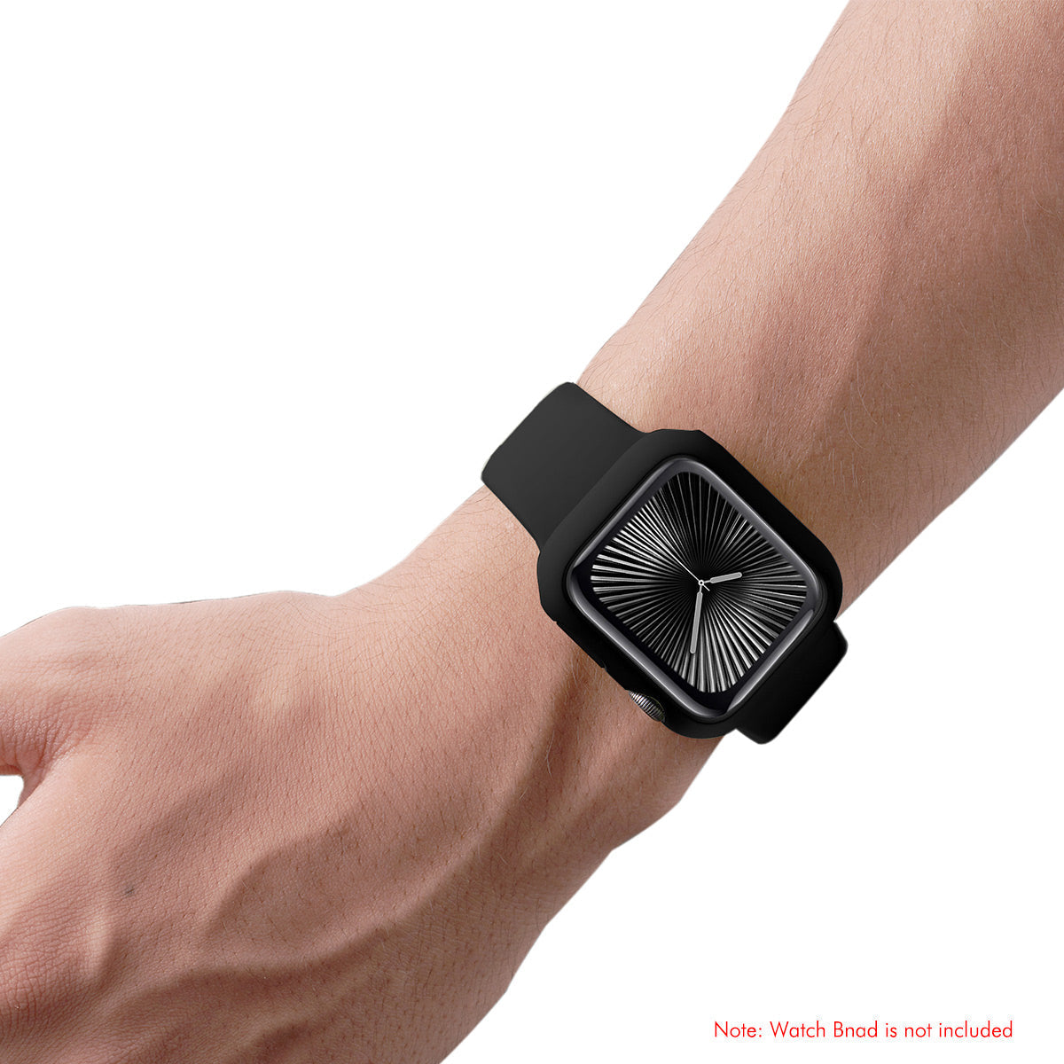 For Apple Watch Series 10 46mm ENKAY HAT PRINCE Solid Color PC Watch Case Shockproof Cover with Full Coverage PMMA Soft Film - Black