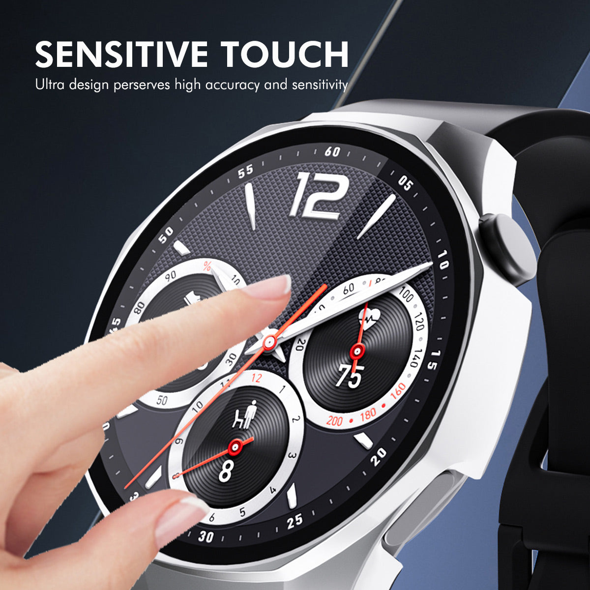For Huawei Watch GT 5 Pro 42mm ENKAY Hat-Prince 2-in-1 Rubberized Hard PC Frame with 9H Tempered Glass Screen Protector - Dark Green