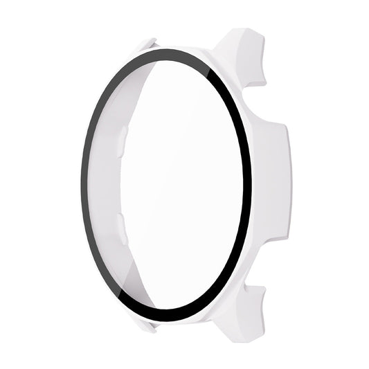 For Huawei Watch GT 5 46mm ENKAY Hat-Prince 2-in-1 Rubberized Hard PC Frame with 9H Tempered Glass Screen Protector - White