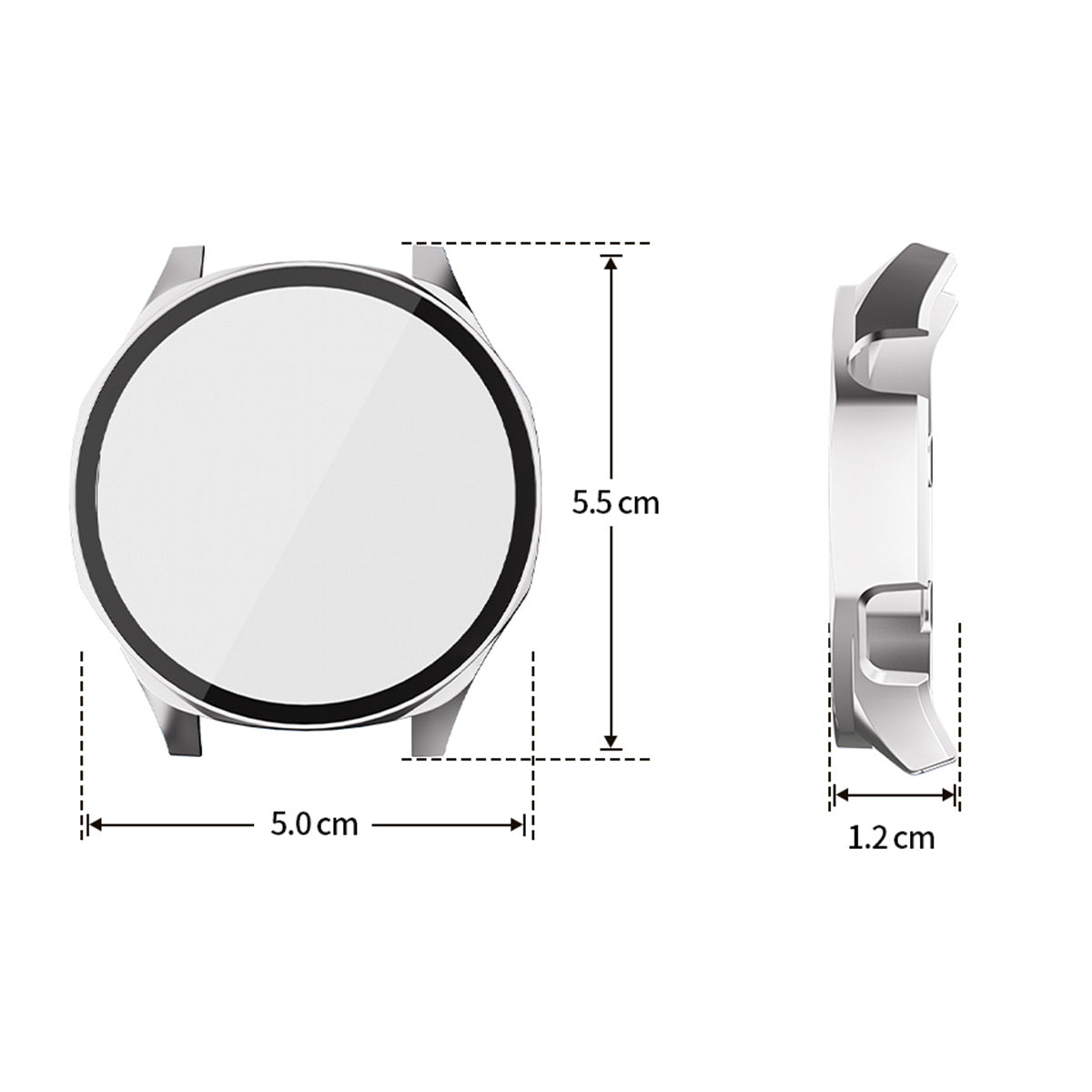 For Huawei Watch GT 5 46mm ENKAY Hat-Prince 2-in-1 Rubberized Hard PC Frame with 9H Tempered Glass Screen Protector - White