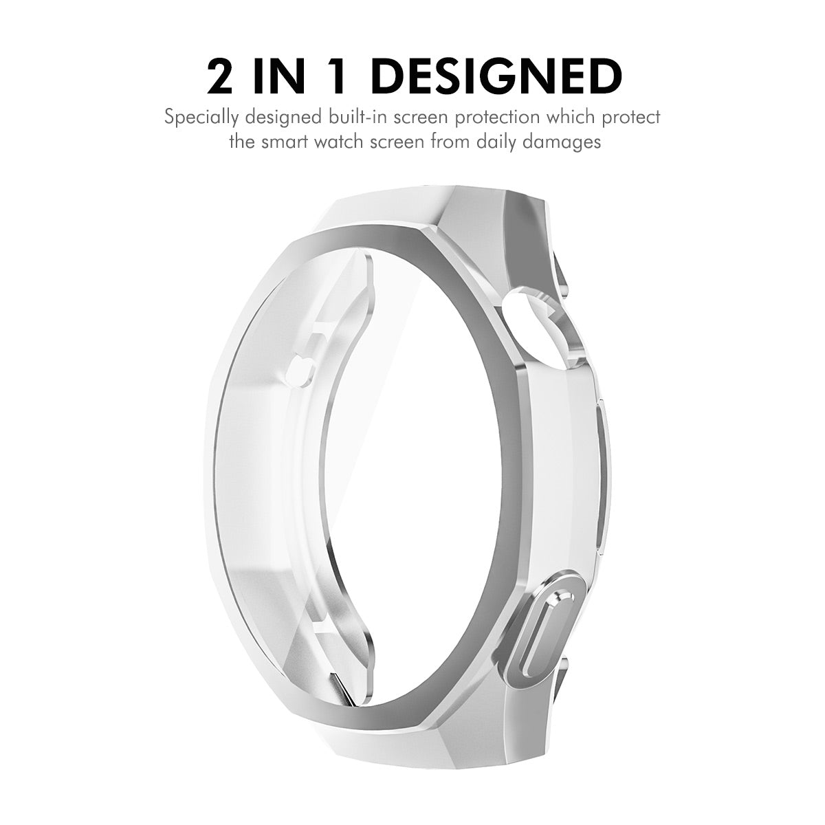 For Huawei Watch GT 5 Pro 46mm ENKAY Hat-Prince TPU Watch Case Electroplating Watch Cover with Screen Protector - Transparent