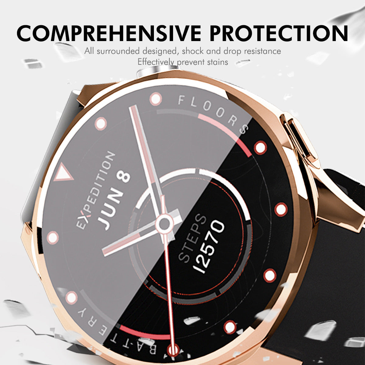 For Huawei Watch GT 5 41mm ENKAY Hat-Prince TPU Watch Case Electroplating Watch Cover with Screen Protector - Rose Gold