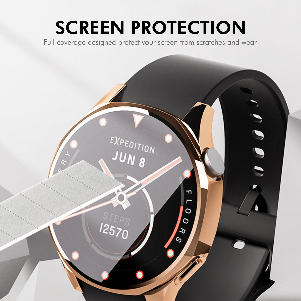For Huawei Watch GT 5 41mm ENKAY Hat-Prince TPU Watch Case Electroplating Watch Cover with Screen Protector - Rose Gold