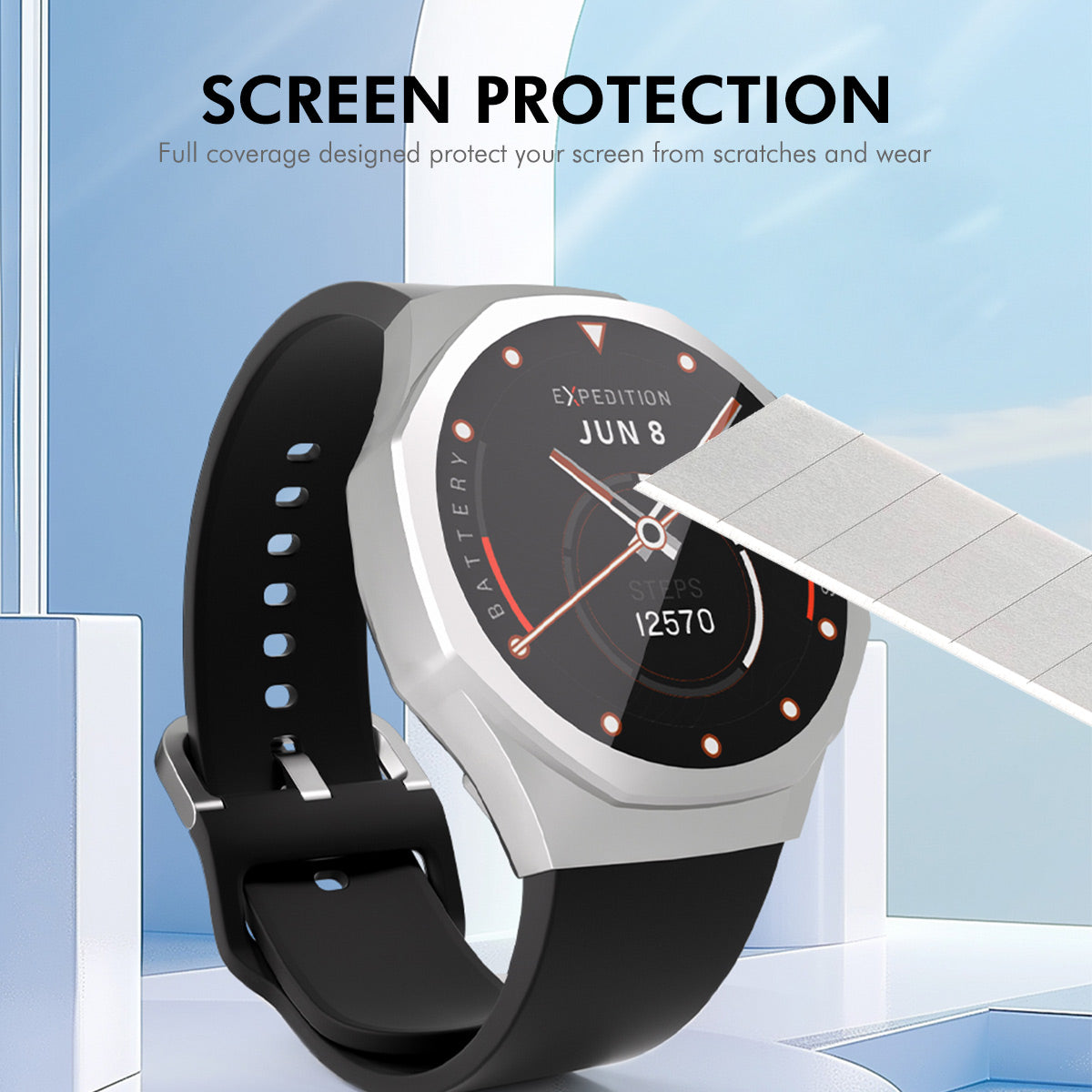 For Huawei Watch GT 5 Pro 42mm ENKAY Hat-Prince TPU Watch Case Electroplating Watch Cover with Screen Protector - Black