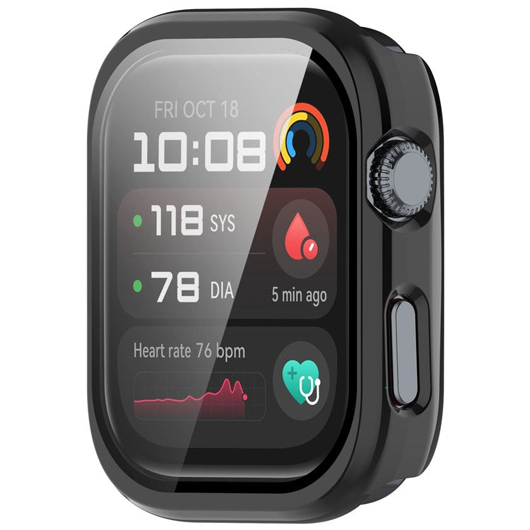 For Huawei Watch D2 Case Hard PC All Around Watch Cover with Tempered Glass Film - Black