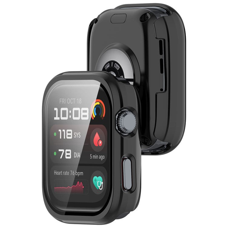 For Huawei Watch D2 Case Hard PC All Around Watch Cover with Tempered Glass Film - Black