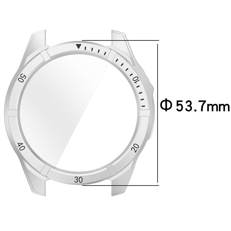 For Garmin Fenix 8 MIP Solar 51mm Case Scale Design Hard PC All Around Watch Cover with Tempered Glass Film - Titanium+Blue