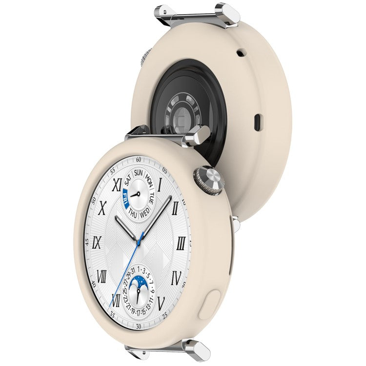 For Huawei Watch GT 5 41mm / Watch GT 4 41mm Case Soft Silicone Protective Frame Cover - Ivory White