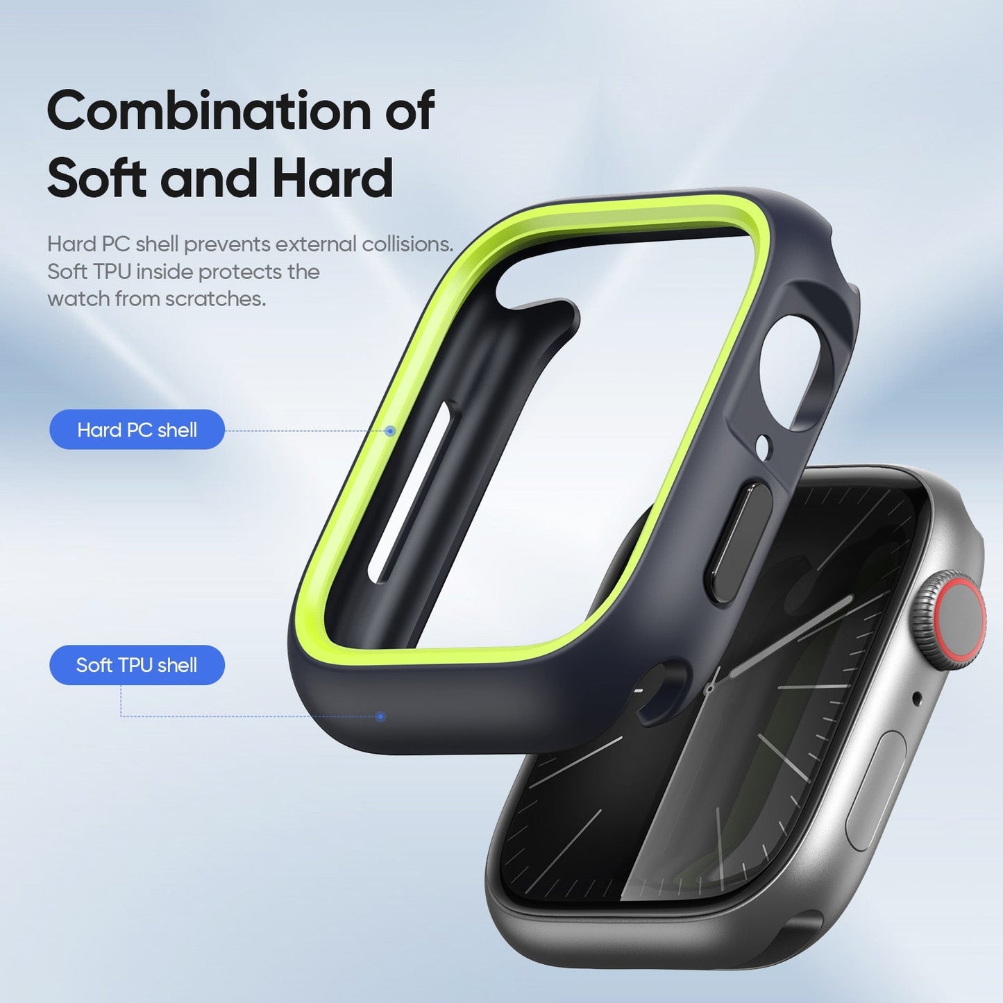 For Apple Watch Series 10 46mm Case DUX DUCIS Bamo Series Watch Cover Shockproof Smartwatch Protector - Midnight Green
