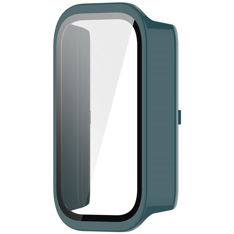 For Xiaomi Smart Band 9 Active / Redmi Band 3 Watch Case PC Cover with Tempered Glass Screen Film - Green