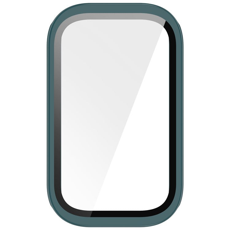 For Xiaomi Smart Band 9 Active / Redmi Band 3 Watch Case PC Cover with Tempered Glass Screen Film - Green