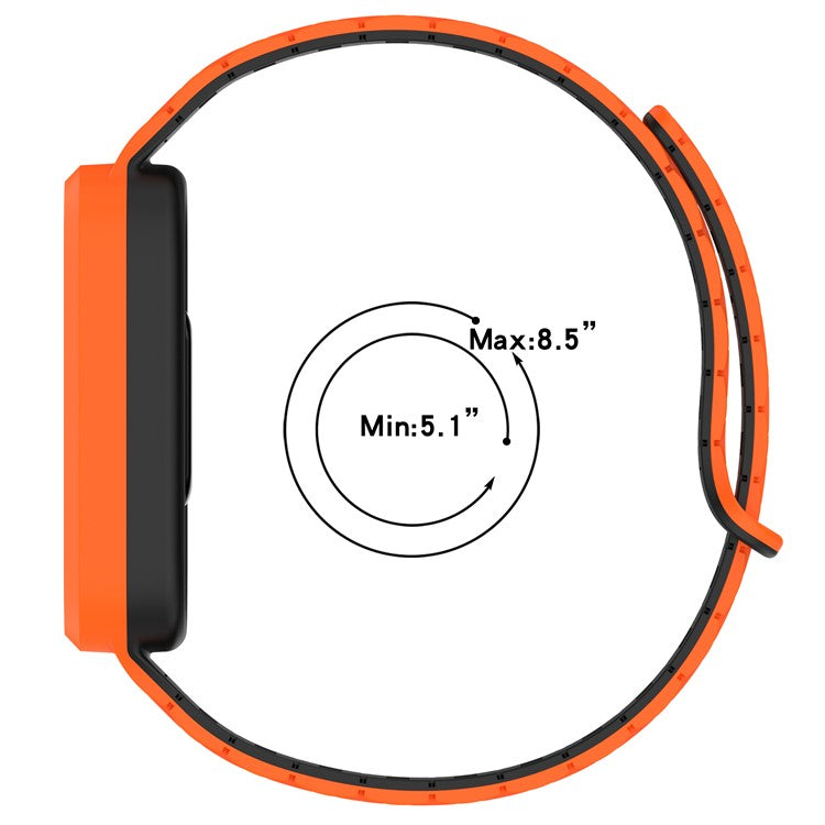 For Xiaomi Smart Band 9 Active  /  Redmi Band 3 Silicone Watch Band Dual-Color Magnetic Reverse Buckle Wrist Strap - Oxford Pink  /  Starlight