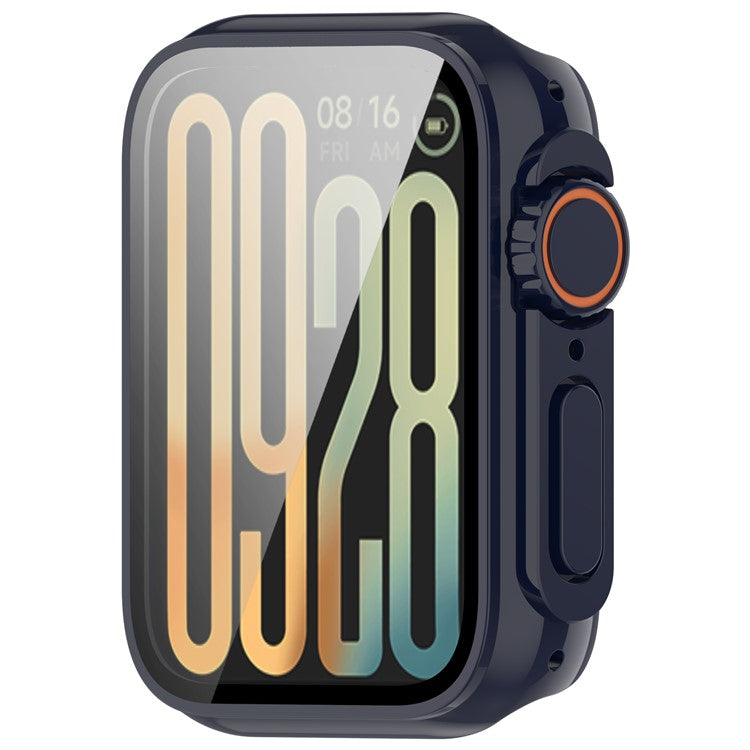 For Xiaomi Smart Band 9 Pro Case Hard PC All-Around Watch Cover with Tempered Glass Film - Dark Blue