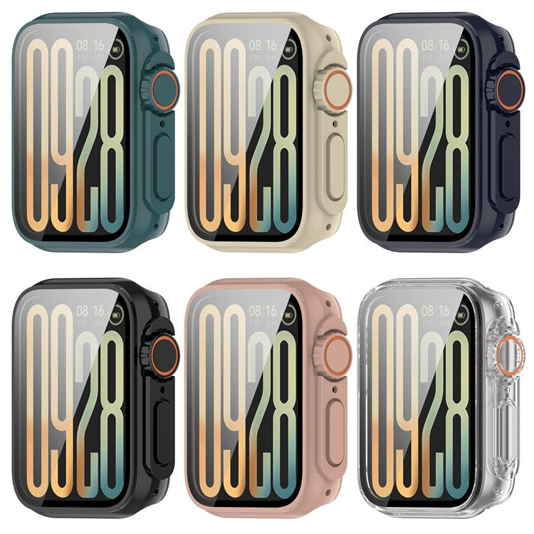 For Xiaomi Smart Band 9 Pro Case Hard PC All-Around Watch Cover with Tempered Glass Film - Dark Blue