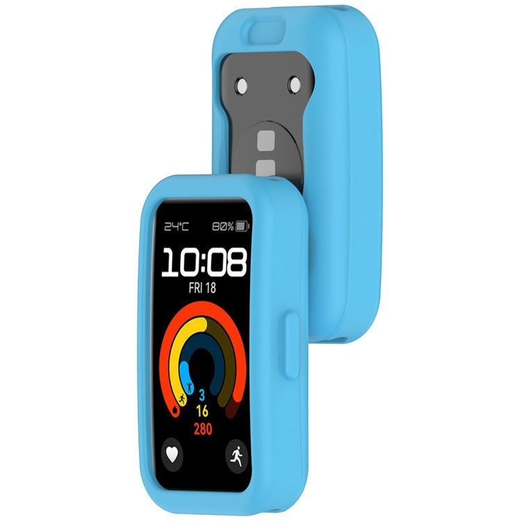 For Huawei Band 9 / Band 8 Watch Case Soft Silicone Hollow Watch Frame Cover - Sky Blue